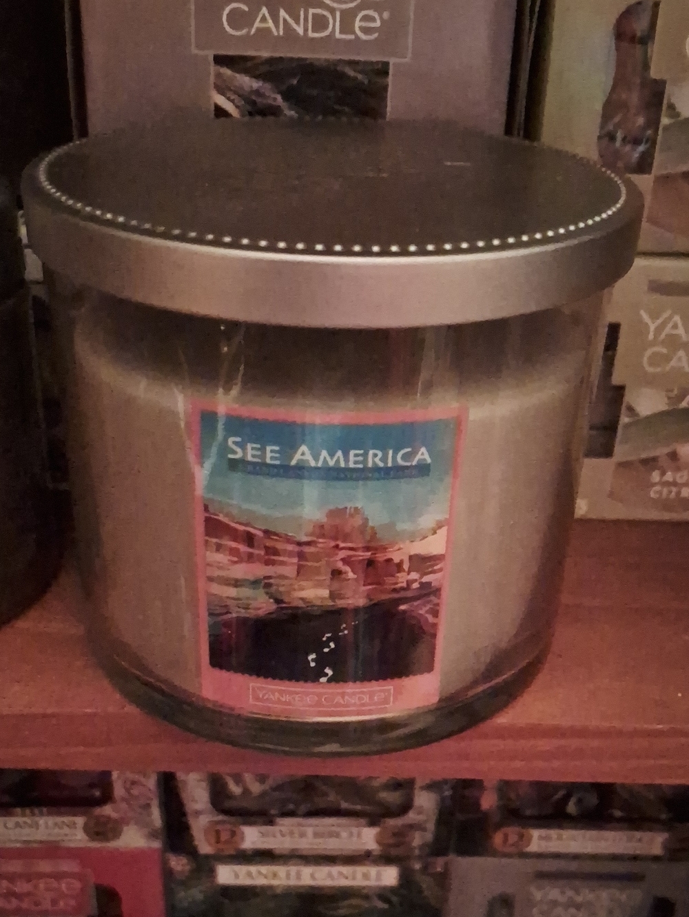 Yankee Candle Metallic Silver See America Jar Candle
